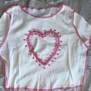 PINK HEARTED TOP WITH PINS
